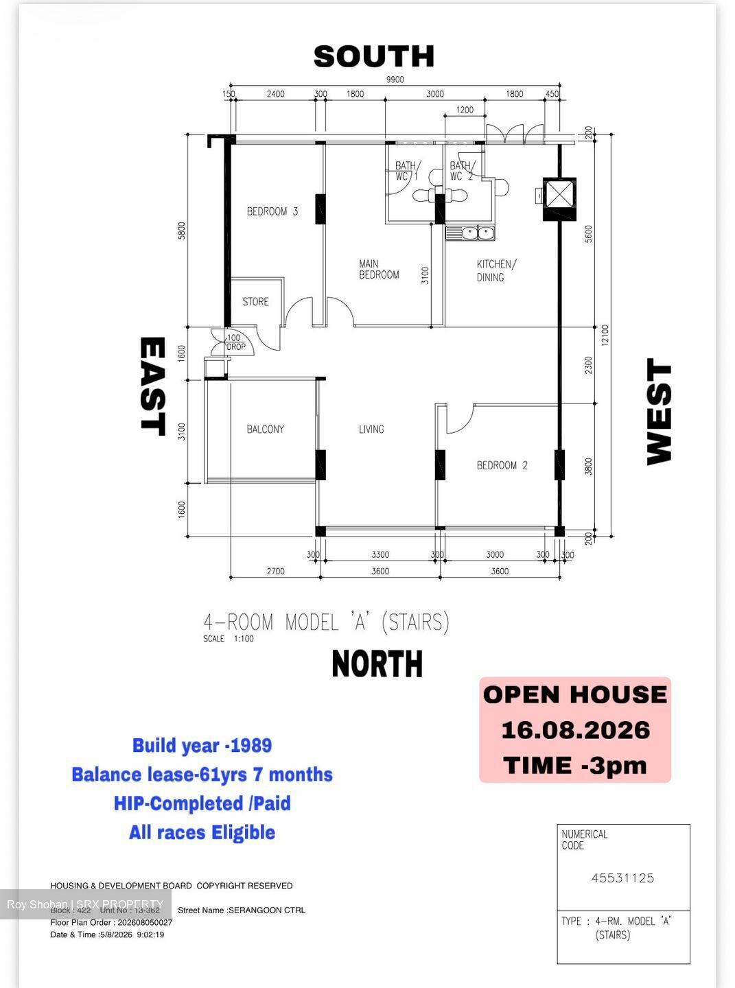 Blk 422 Serangoon Central (Serangoon), HDB 4 Rooms #596819331
